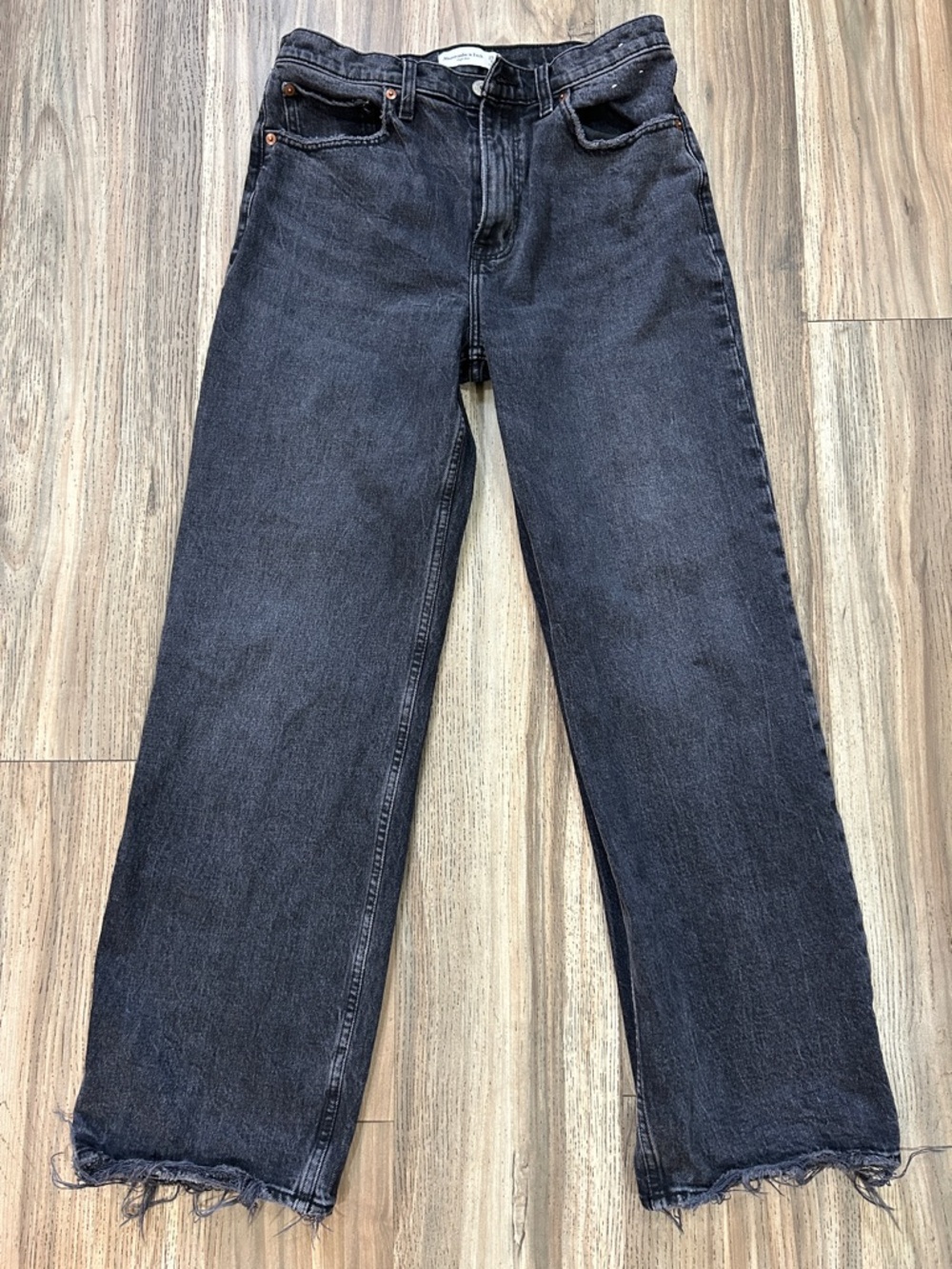 Abercrombie & Fitch Charcoal High-Rise Straight Jeans